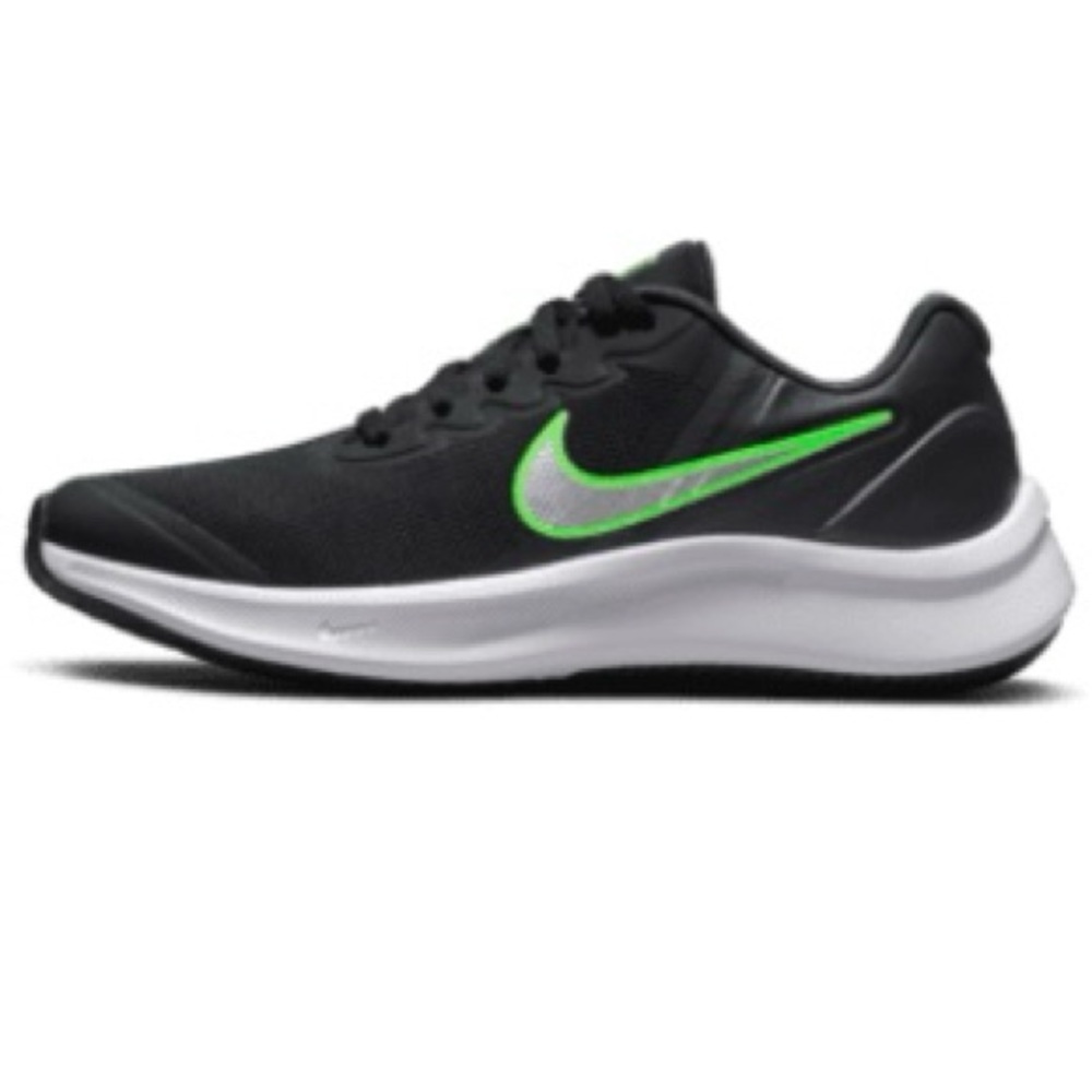 Nike Star Runner 3 Black and Neon Green Athletic Shoes with Cushioned Sole